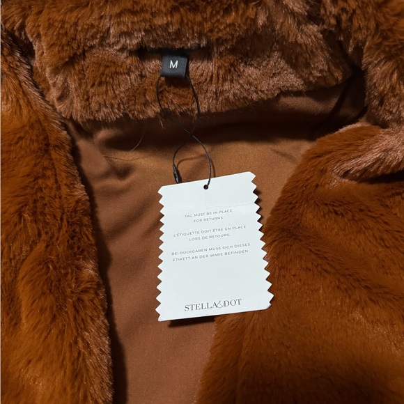 Stella & Dot Faux Fur Vest in Warm Brown Rust Color 🦊🐻🦊 - Picture 3 of 8